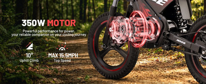 KOOZ HP01E 36V 350W Electric Dirt Bike | 15.5 MPH | Kids Rider