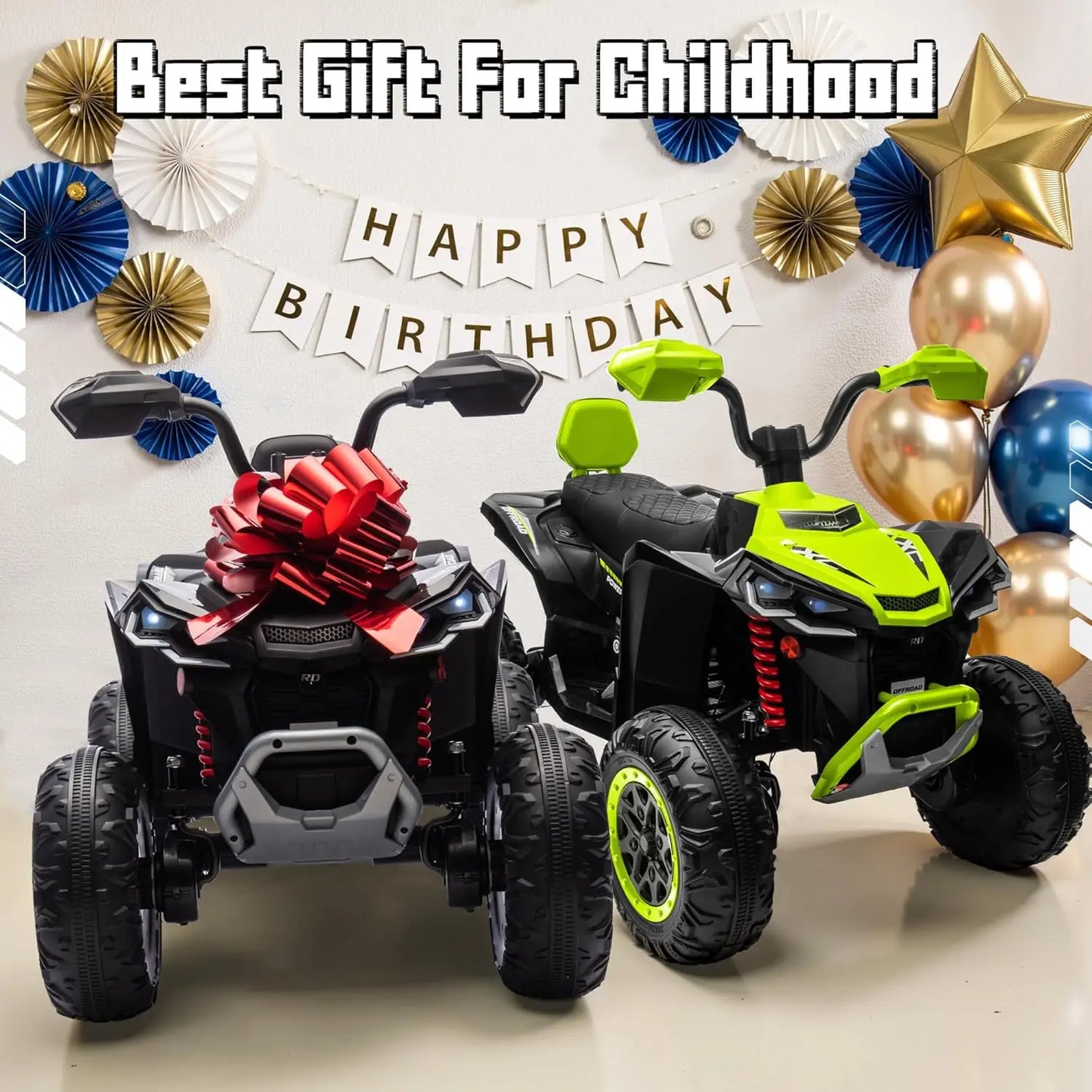 24V 4WD 2-Seater Ride-On ATV | 4×200W Motors | Kids Rider