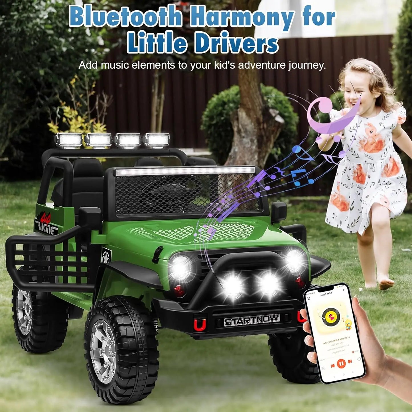 24V 2-Seater Ride-On Truck/Jeep for Kids | 4WD 800W | Kids Rider