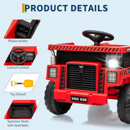 12V Kids Ride-On Dump Truck w/ Remote & Electric Bed | Kids Rider