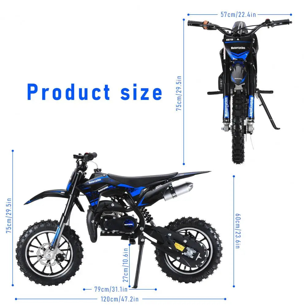 49cc Mini Kids Dirt Bike 2-Stroke Gas Motorcycle W/ Off-Rode Tire Up To 25 MPH