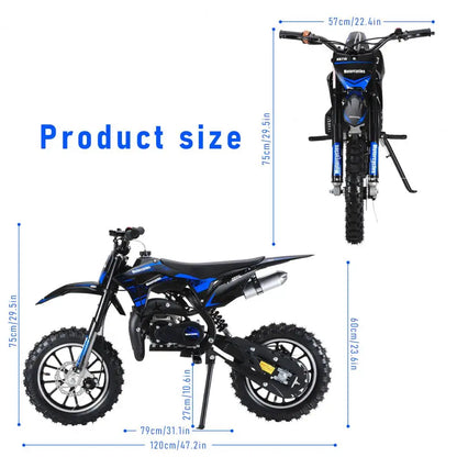 49cc Mini Kids Dirt Bike 2-Stroke Gas Motorcycle W/ Off-Rode Tire Up To 25 MPH