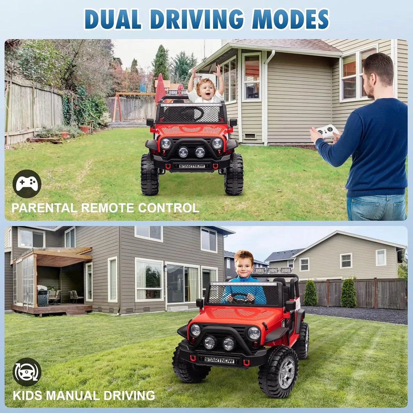 24V 2-Seater Ride-On Truck/Jeep for Kids | 4WD 800W | Kids Rider