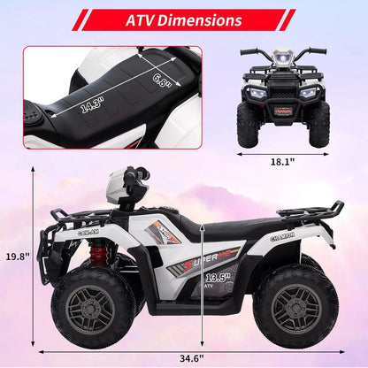 12V Kids Ride-On ATV w/ Lights, Music & USB | Kids Rider (Age: 2-8Y)