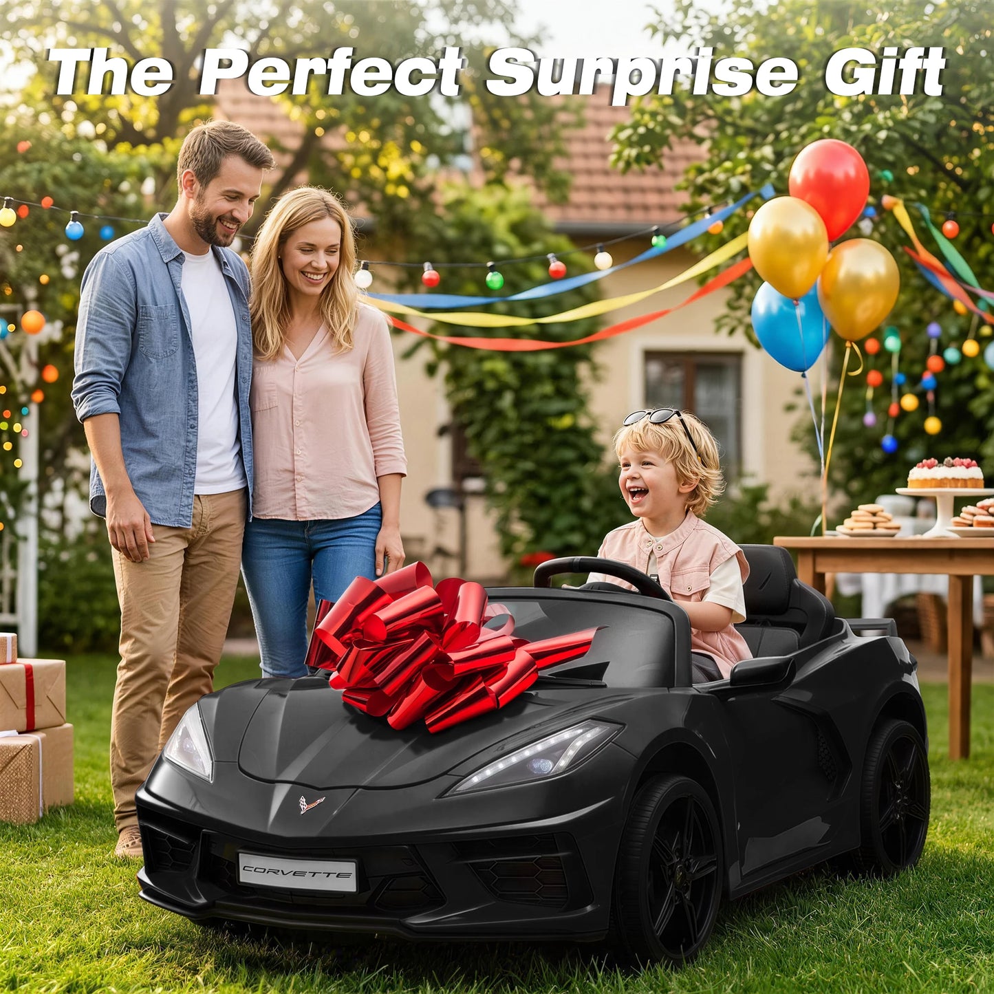 Licensed Corvette 24V 4WD 2-Seater Ride-On Car | 4x200W Powerful Motors