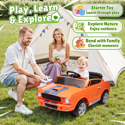 [Official Licensed] - 12V Shelby GT350 Kids Electric Car - 2WD W/ Parent Remote Control & Safety Belt - All-Terrain Ride-On