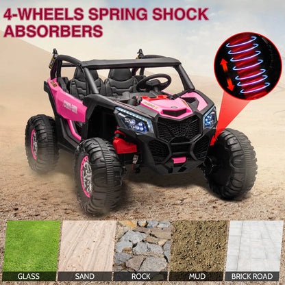 24V 4WD 2-Seater Can Am Maverick Ride On UTV for Kids | W/Remote Control Powerful Electric Vehicle & Leather Seats