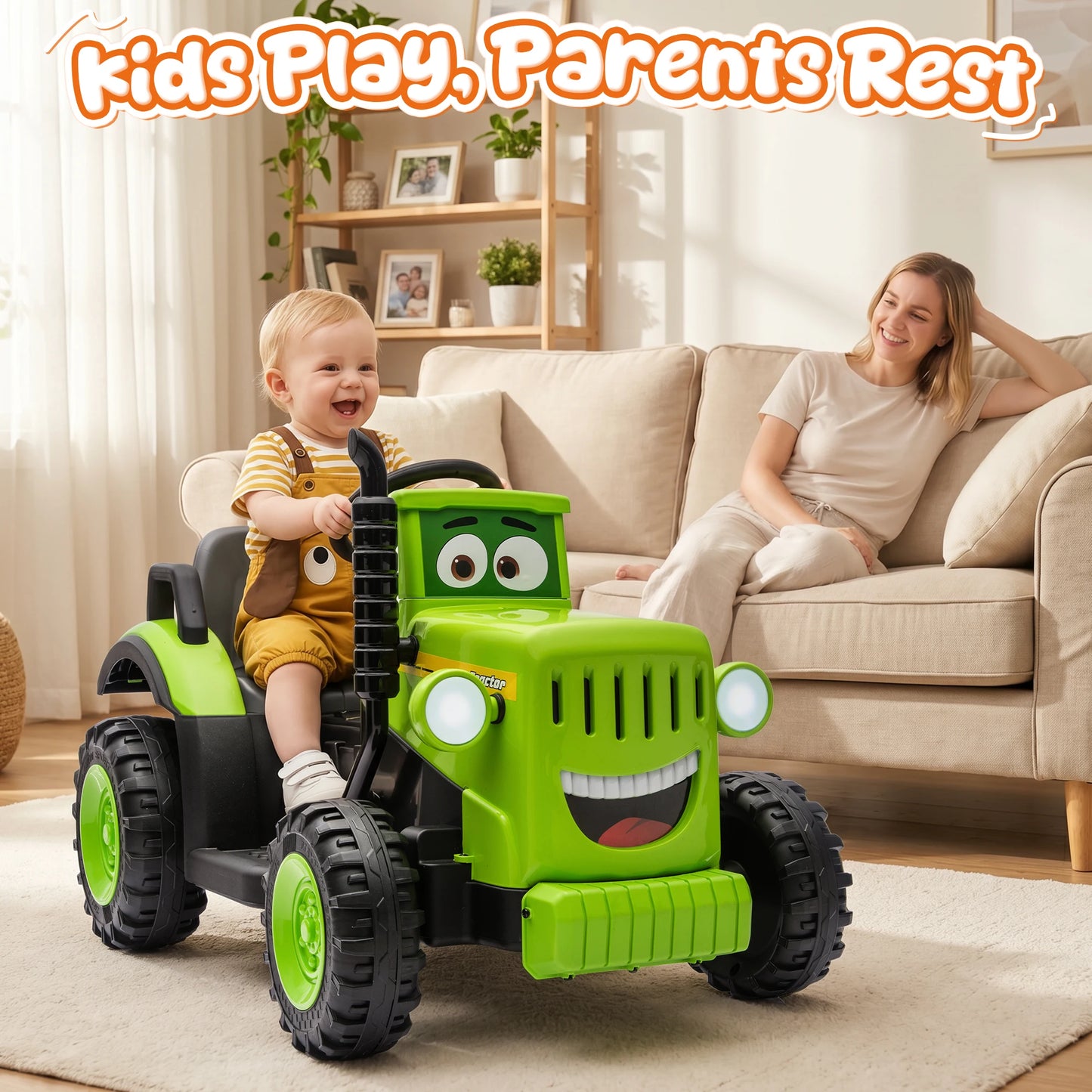 12V Ride-On Tractor | Electric Tractor for Toddlers & Kids | Kids Rider