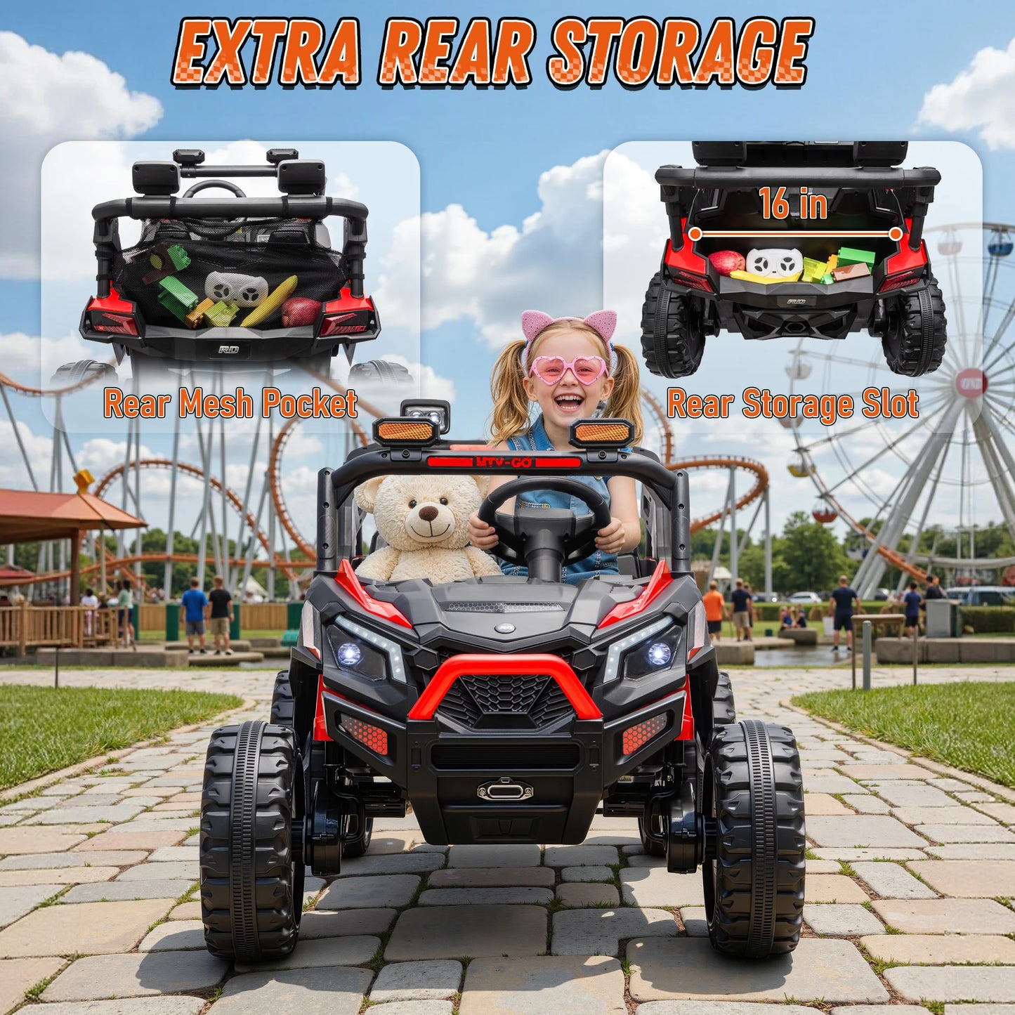 24V 4WD Kids Fun Ride-On ATV w/ Remote & LED Lights (Age: 3 to 10 Y)