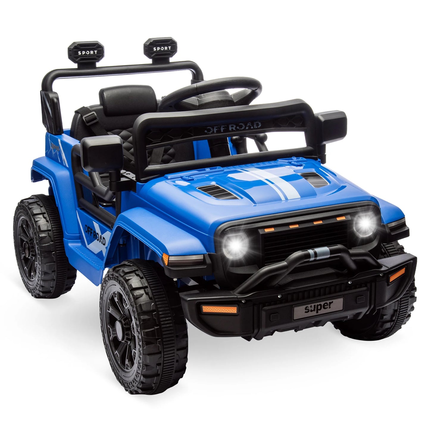 12V Kids Ride-On Truck w/ Remote Control, Suspension & LED Lights (Ages: 3 to 8 Yrs)