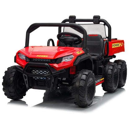 24V 4WD Kids Dump Truck Ride-On | 2-Seater with Remote | Kids Rider(Age: 3-12 Years)