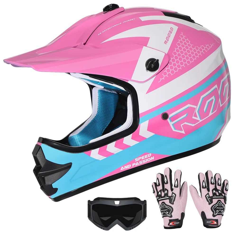 DOT Certified Kids Motocross Helmet for ATV, UTV & Dirt Bike | Kids Rider (3-14 Years)