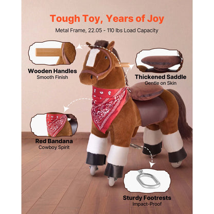 Kids Ride-On Horse Pony Toy for Ages 1+ | 176 lbs Capacity | Kids Rider