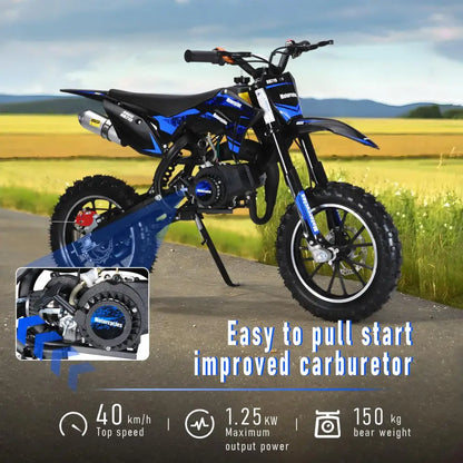 49cc Mini Kids Dirt Bike 2-Stroke Gas Motorcycle W/ Off-Rode Tire Up To 25 MPH