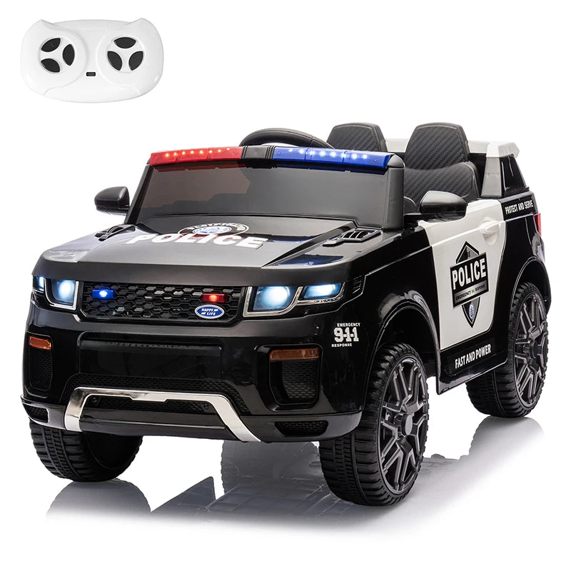 12V Kids Police Truck Ride-On Car w/ Remote, Siren & Lights | 1-Seater