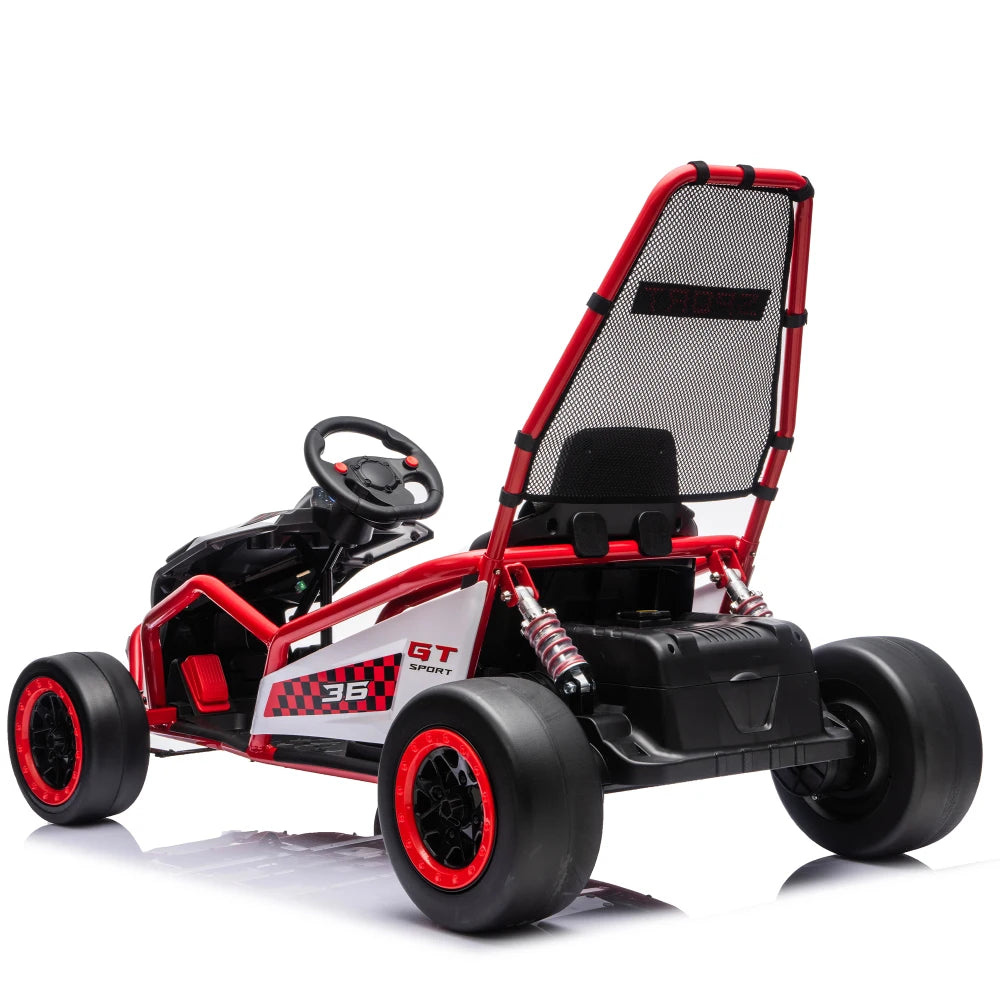 24V 400W Electric Ride On Crazy Go Kart W/Protective Roll Cage & EVA Tires(5 to 12 Years Kid)