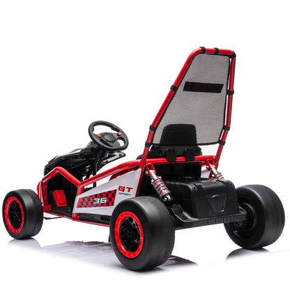 24V 400W Electric Ride On Crazy Go Kart W/Protective Roll Cage & EVA Tires(5 to 12 Years Kid)