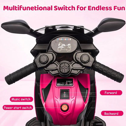 6V Ride-On Motorcycle for Kids & Toddlers | Training Wheels & Music | Kids Rider