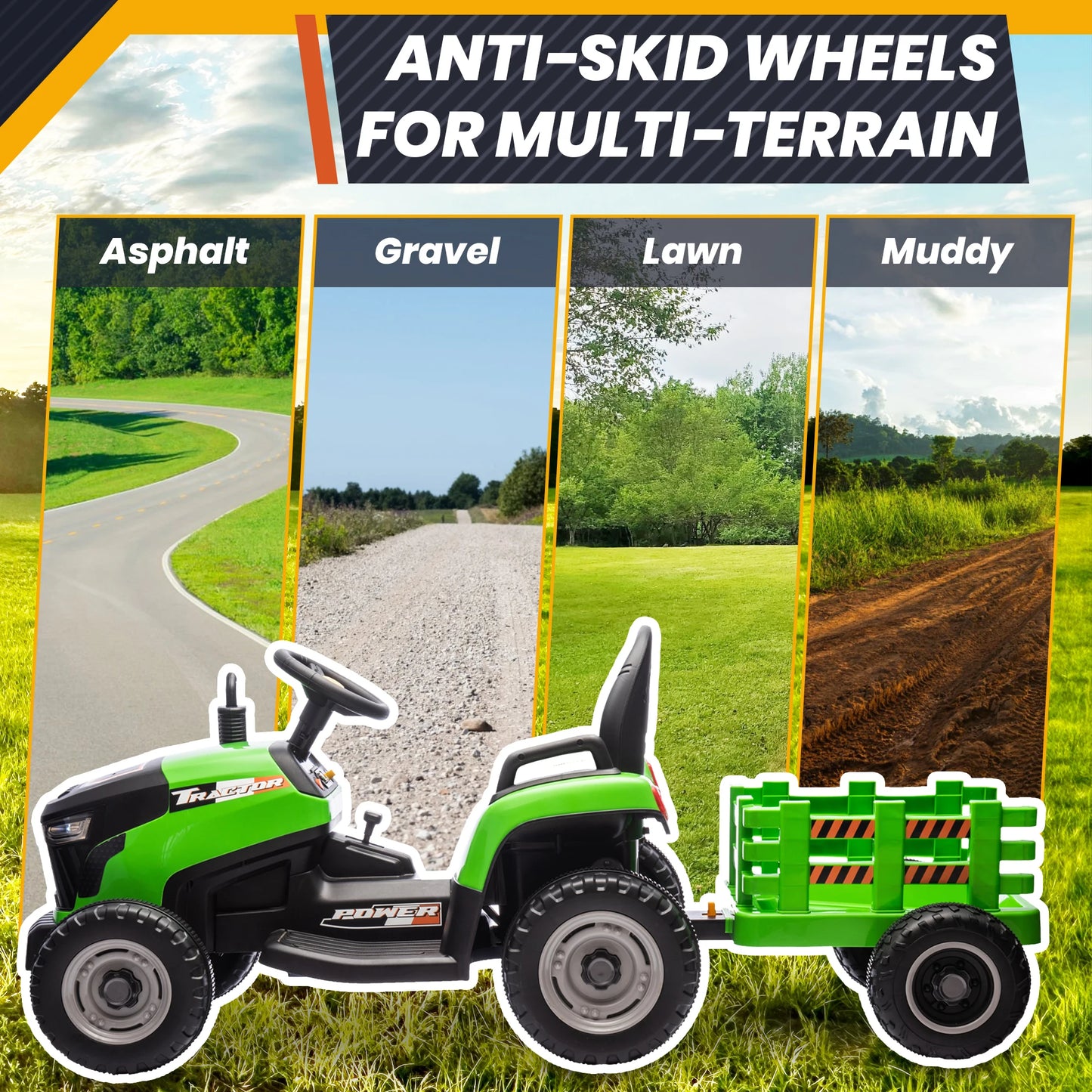 24V Kids Ride-On Tractor | 2 Seater with Parent Remote | Kids Rider