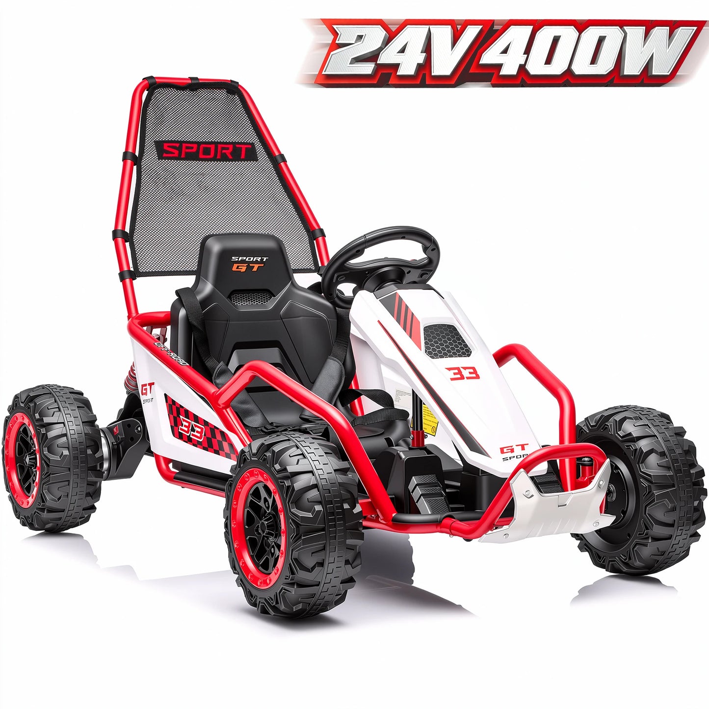 24V 400W Kids Electric Racing Go Kart Off-Road Ride On Car with Shock Absorber