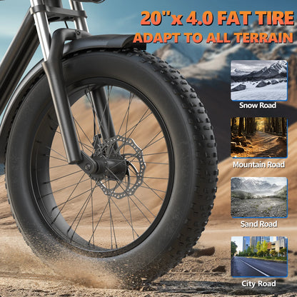KICKWEY 48V K7 1500W Mountain Electric Bike for Teens & Adult - Fat Tire E-Bike
