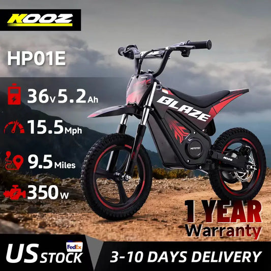 KOOZ HP01E 36V 350W Electric Dirt Bike | 15.5 MPH | Kids Rider