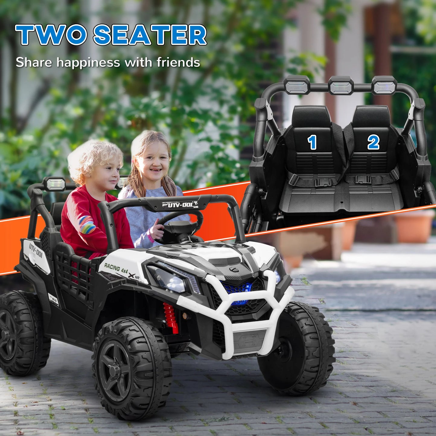 24V Electric Ride-On Car | 2 Seater with Parent Remote | Kids Rider