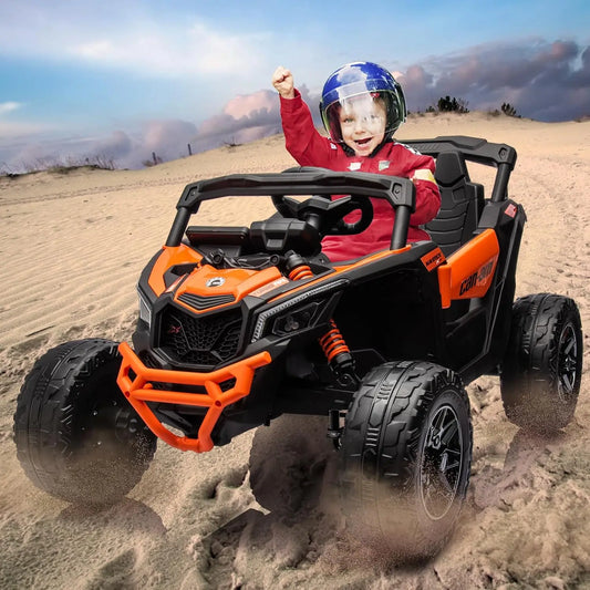 12V Kids Ride-On UTV Truck w/ Remote, LED & Wide Seat | Off Road UTV with Safety Belt(Age: 3 to 8Y)