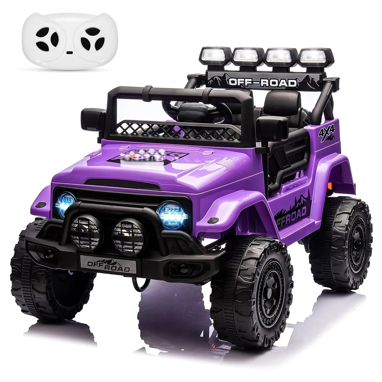 Lil Drivers 12V Kids Jeep Ride-On Truck w/ Remote & LED Lights