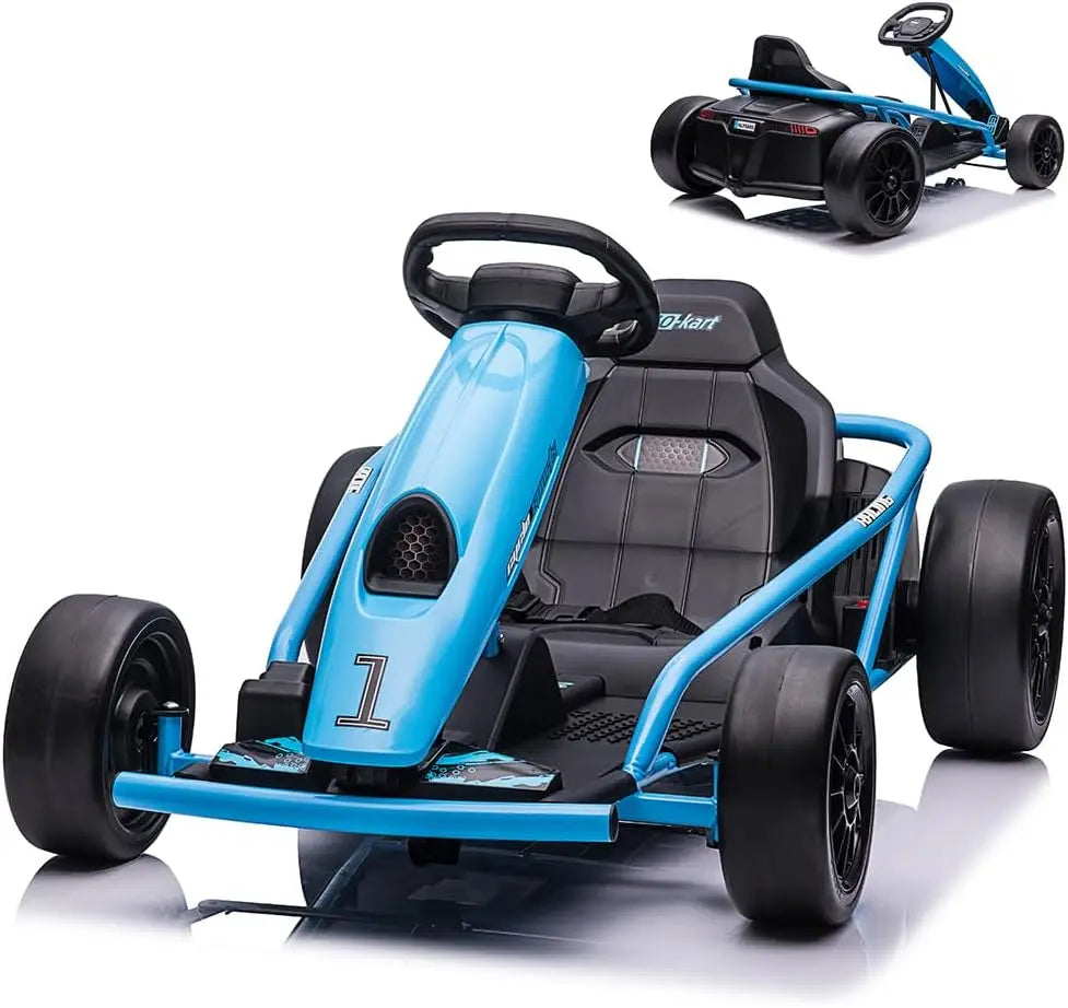 24V Kids Drift Go Kart | Dual 300W Motors | 8.1 MPH | Kids Rider (Age: 3 -12Y)
