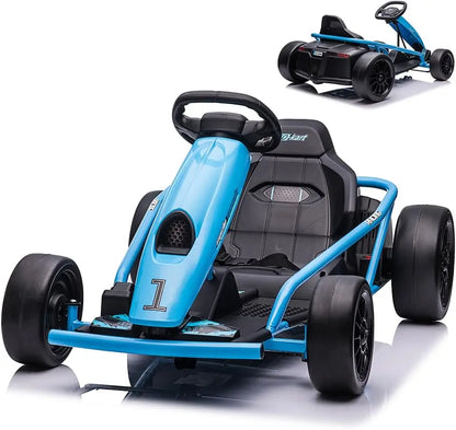 24V Kids Drift Go Kart | Dual 300W Motors | 8.1 MPH | Kids Rider (Age: 3 -12Y)