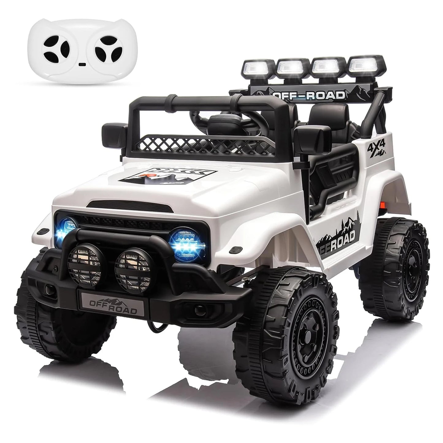 Lil Drivers 12V Kids Jeep Ride-On Truck w/ Remote & LED Lights