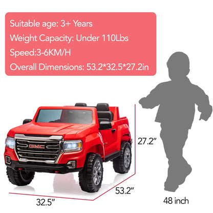 GMC 24V 2-Seater Kids Ride-On Truck w/ Remote & LED