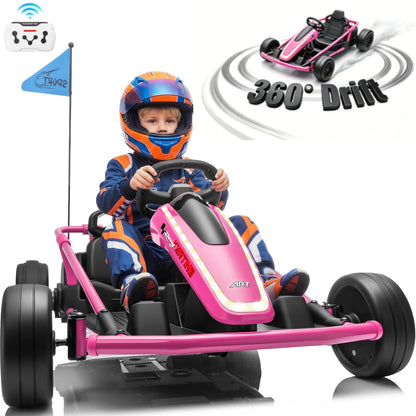 24V 360° Drift Go Kart Ride-On for Kids | 400W Dual Motor | Kids Rider