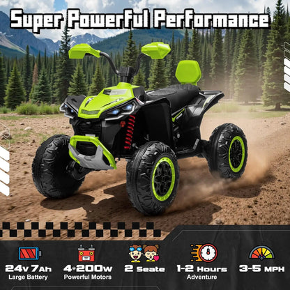 24V 4WD 2-Seater Ride-On ATV | 4×200W Motors | Kids Rider
