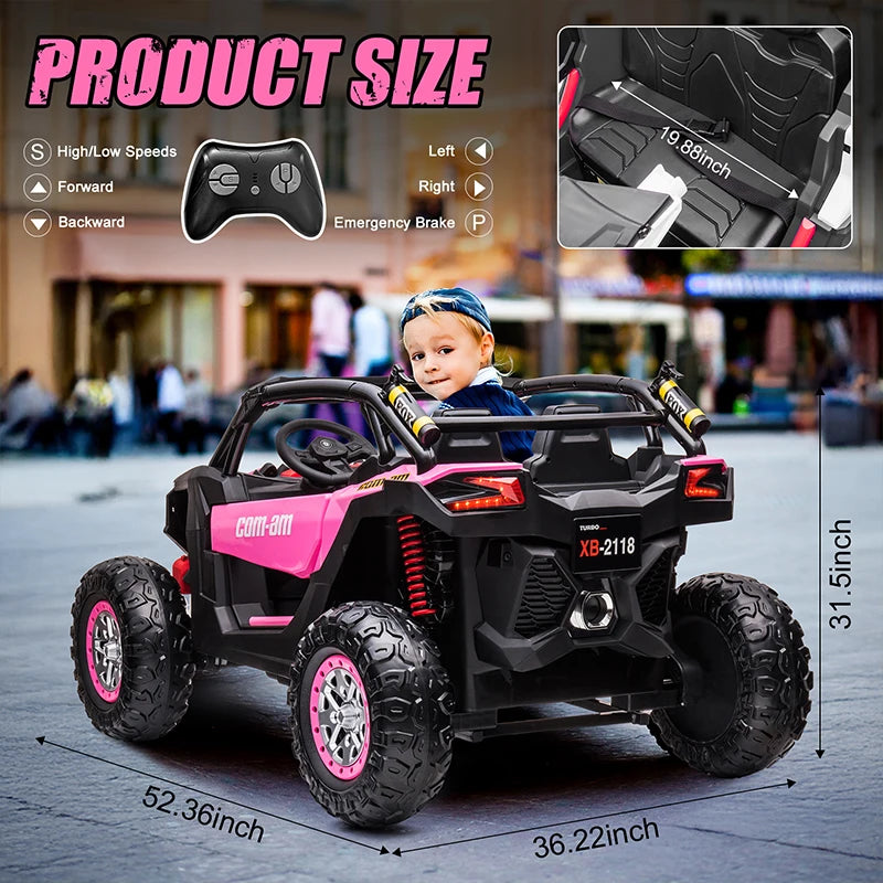 24V Kids Electric Ride-On UTV - Remote Control Off-Road Car for Ages 3-12