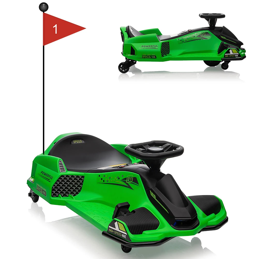 24V Kids Ride on Drift Car | Electric Drifting Go-Kart Up to 7.5 MPH(Age: 4-12Y)