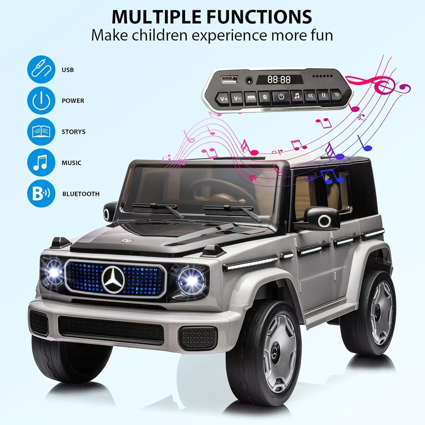 12V Licensed Mercedes-Benz EQG Kids Ride-On Car w/ Remote