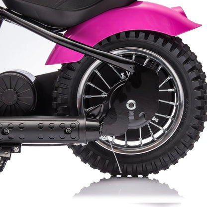 24V 250W Kids Electric Dirt Bike 2-Speed w/LED Light & Leather Seat | Electric Motorcycle for Kids