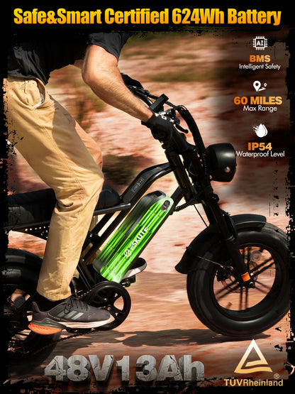 ESKUTE V100 Electric Dirt Bike | 1500W Peak | 48V 13Ah | 28 MPH| 60-Mile Range | Kids Rider