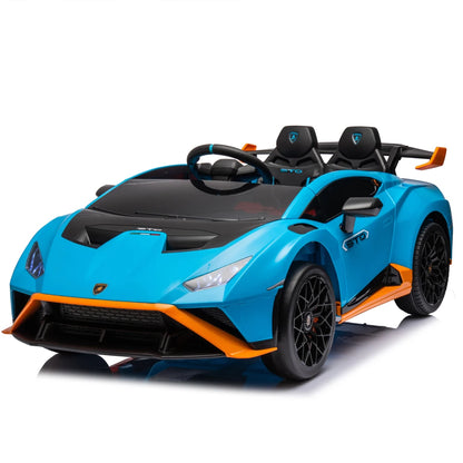 24V Licensed Lamborghini Huracan STO Kids Electric Ride-On Drift Car: 360° Spin