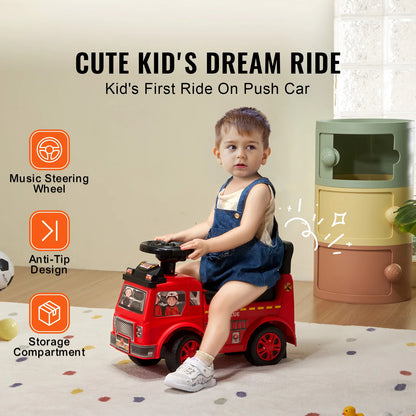 Kids Ride-On Push Car with Music & Storage | Kids Rider for Toddlers Ages 2-5