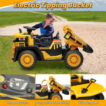 24V 2-Seater Kids Dump Truck 400W w/ Remote & Dump Bed& Shovel