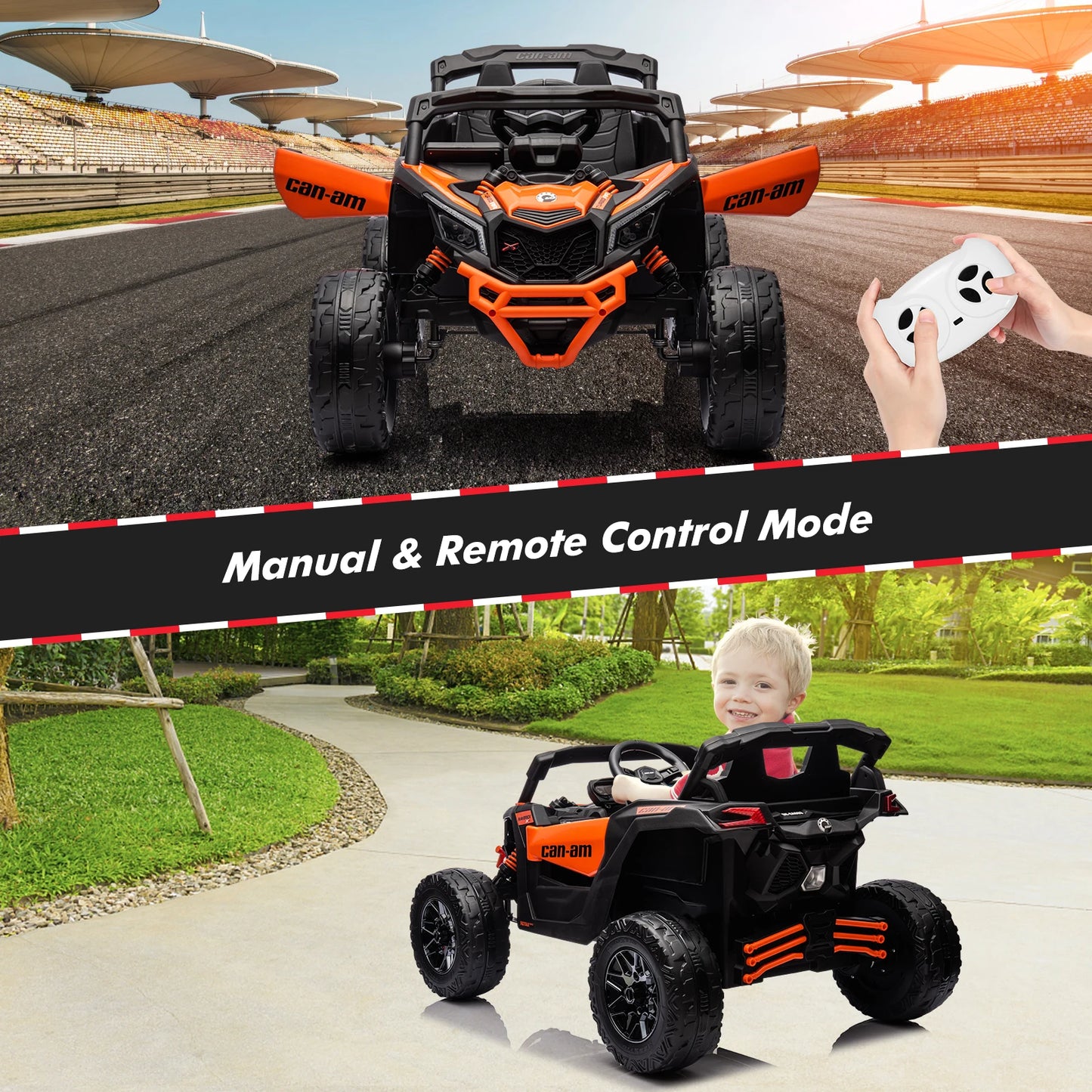 12V Kids Ride-On UTV Truck w/ Remote, LED & Wide Seat | Off Road UTV with Safety Belt(Age: 3 to 8Y)