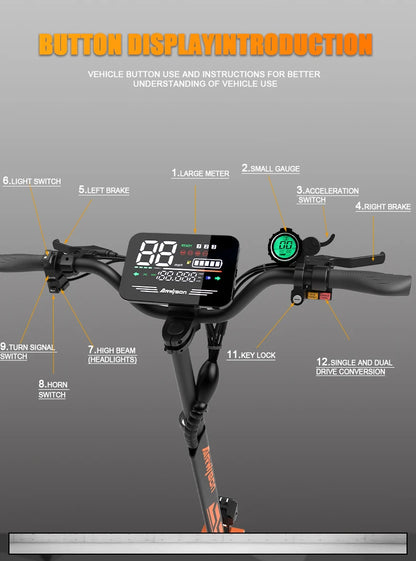 ARWIBON 5600W Electric Scooter | 46 MPH Dual Motor E-Scooter | Kids Rider