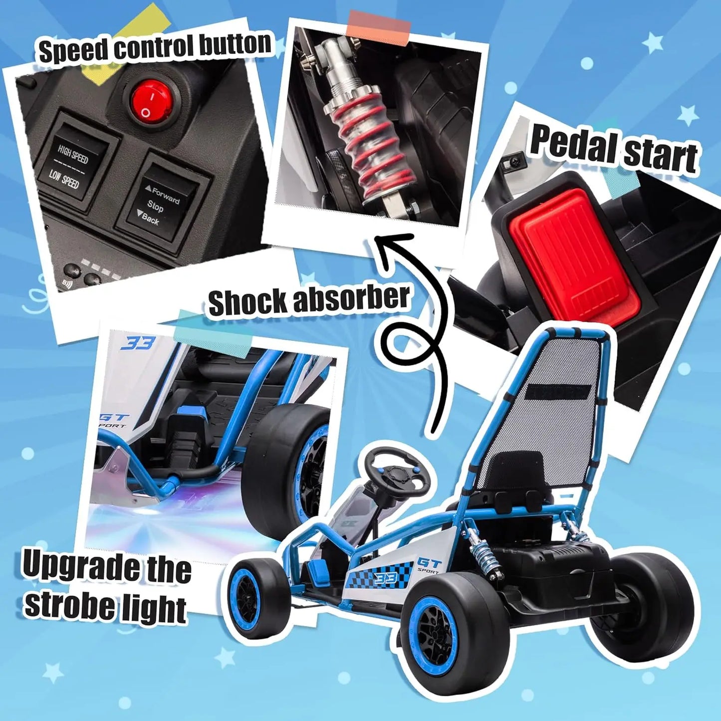 24V Kids Electric Drift Go Kart 400W 8.5MPH | Powerful Drift Kart w/Front EVA Wheel & Metal Frame