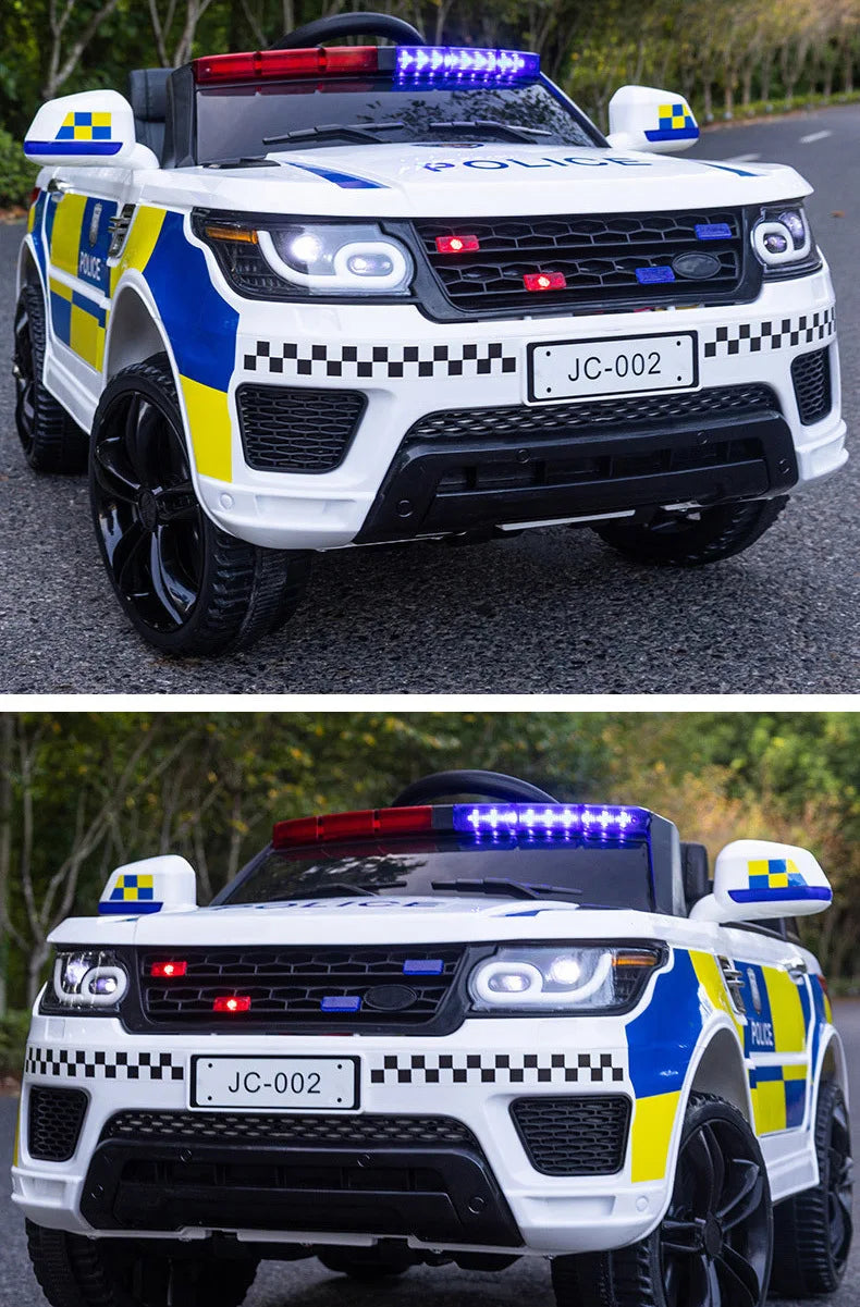 YOGOHALO 12V Big 4WD Kids Police Ride-On Car w/ Remote & Music | 1-Seater