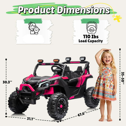 2 Seater 24V 4WD Kids Electric Ride-On UTV Off-Road Buggy with Remote | Best Gift for Kids Boys Girls