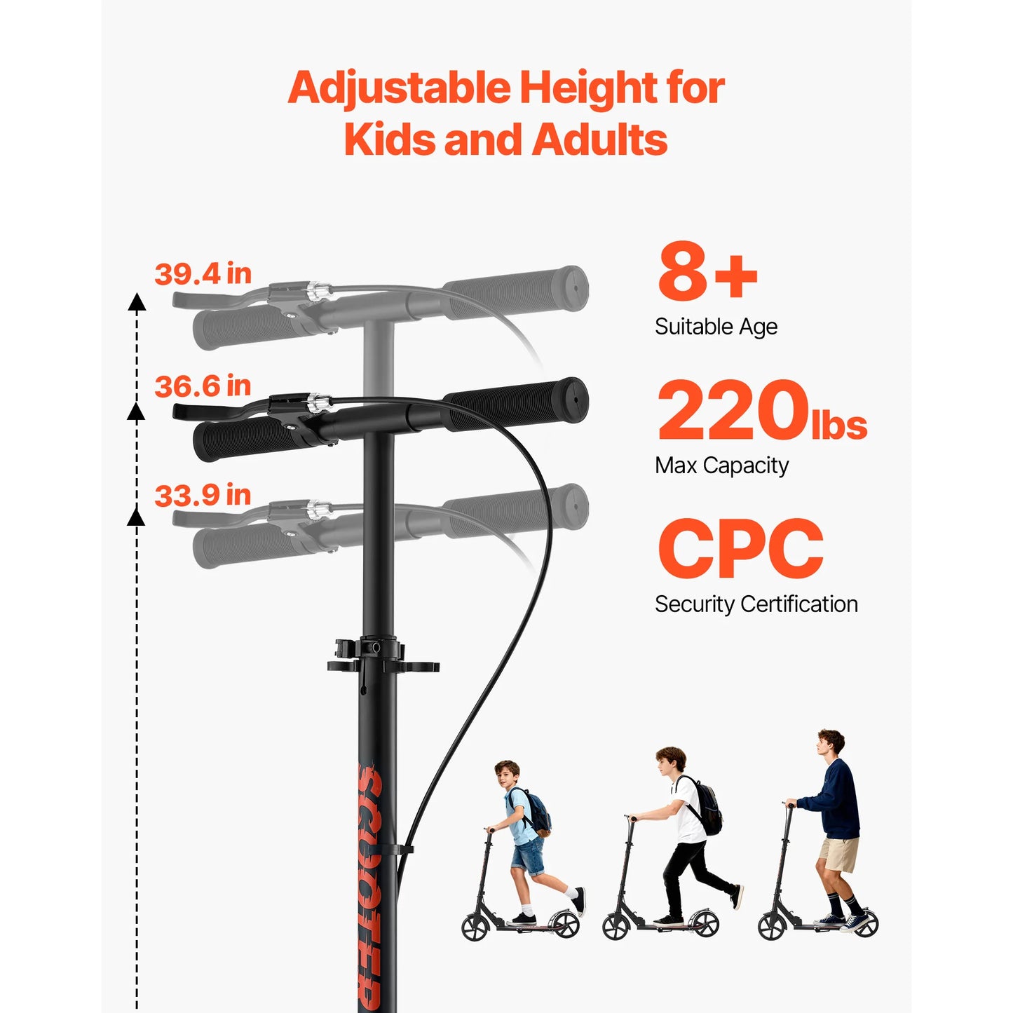 2 - Wheel Kick Scooter for Kids, Teens & Adults | Adjustable Handlebar | Kids Rider