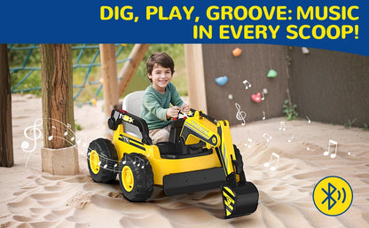 12V 4WD Kids Ride-On Excavator with Remote | Age 3-8 (Best Gift Gift for Kids)
